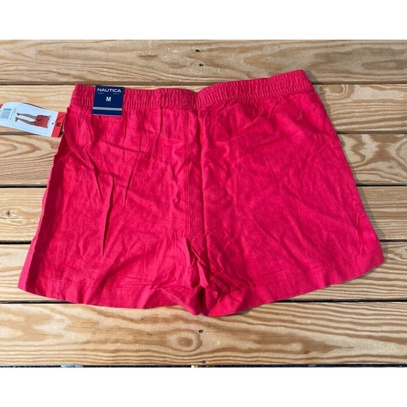 NWT Nautic Linen Shorts Size Medium Women’s Red Drawstring - Picture 2 of 10